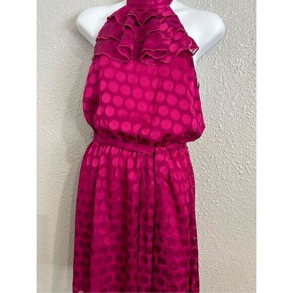 Fushia Cranberry Summer Halter Dress SZM - Picture 3 of 7